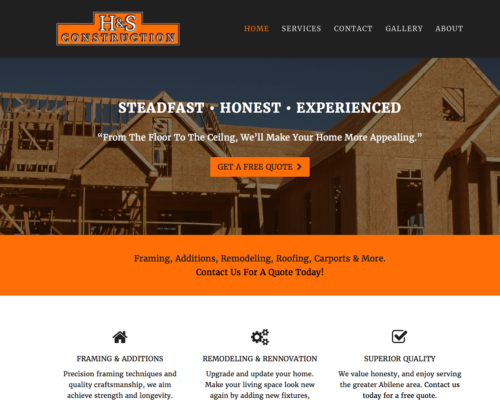 Full Service Construction Company Website